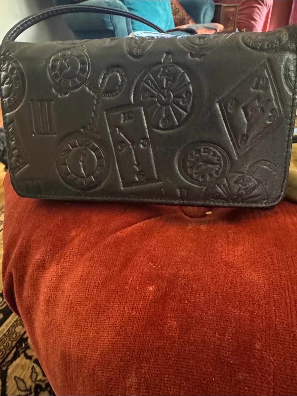 Wilson Black Embossed Leather Wallet Clutch
